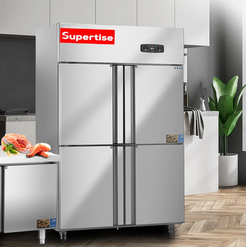 Commercial Refrigerator Double Temperature Freezer and Chiller Stainless Steel Refrigerator