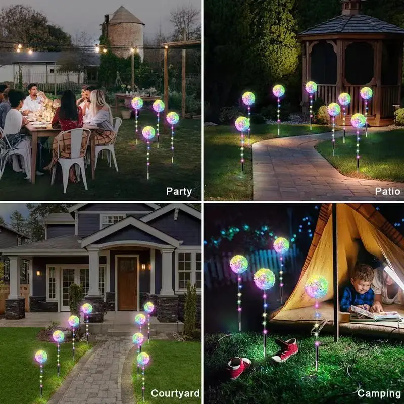 Solar Dandelion Flower Garden Lights Outdoor Waterproof Decoration ...