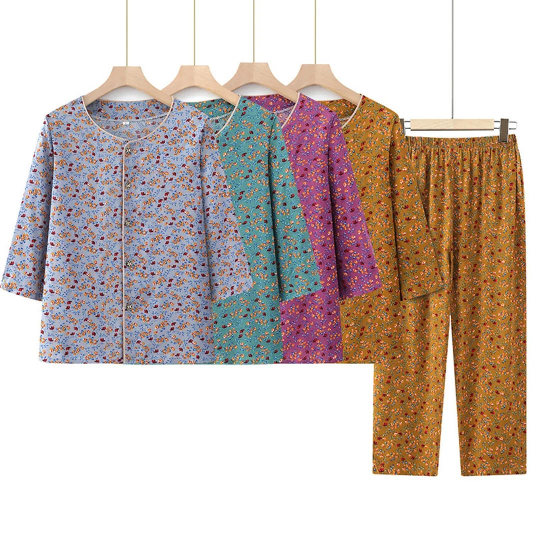 Elegant Simple Women Pure Cotton Home Wear Delicate Soft Fabric Multi Occasion Ladies Loungewear Set