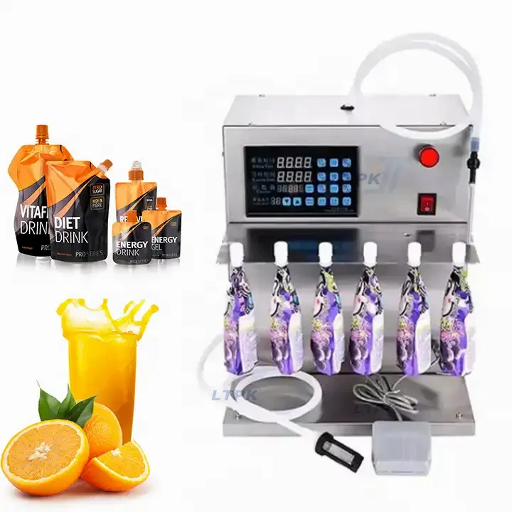 Semi Automatic Coffee Milk Essential Oil Detergent Liquid Water Premade Bag Doypack Spout Pouch Filling Dosing Machine Filler