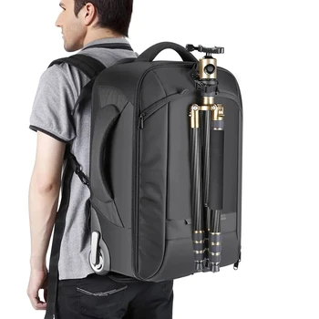Custom Waterproof Travel Large Capacity Camera Video Roller Bag Digital Gear DSLR Camera Bag With Wheels Trolley Camera Backpack detail image