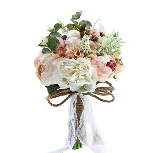 Wedding Decoration Supplies Bridal Bride Bridesmaid Holding Silk Artificial Flower Wedding Bouquet