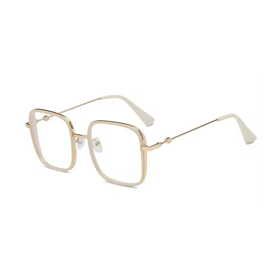 2024 Large Big Frame Lady Clear Lens Glasses Oversize Glasses New Fashion Stereoscopic square Glasses Frame