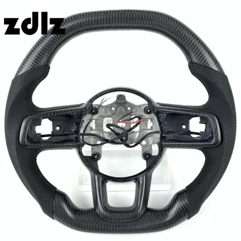 Matte Carbon Fiber Perforated Leather Steering Wheel For Jeep Wrangler Jk 2018 2019 2020 2021 2022 2023 2024 Car Steering Wheel