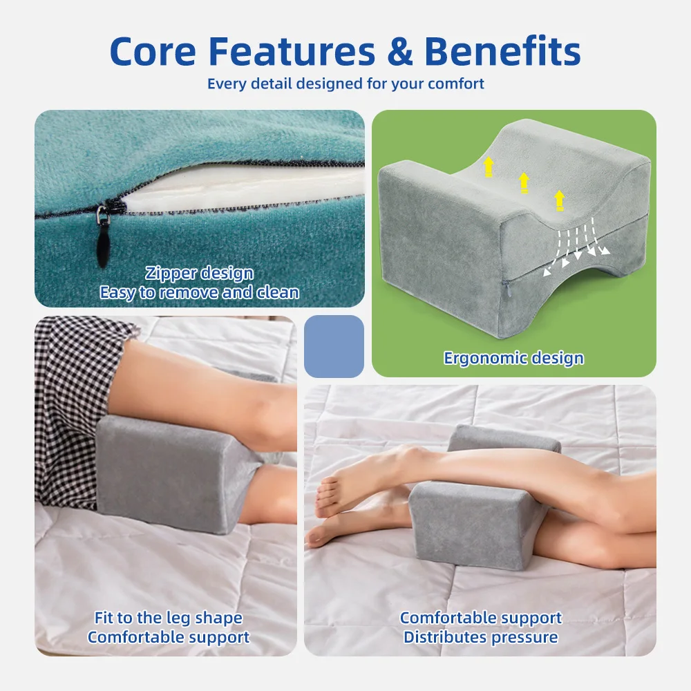 Wholesale Sciatica & Hip Pain Relief Memory Foam Side Sleeper Pillow K - product detail 4