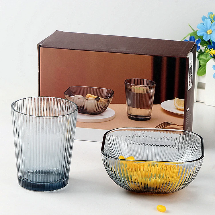 Wholesale 2023 High Quality Cheapest glassware Set 1pcs Dessert Salad Bowl Water Cup Cooking