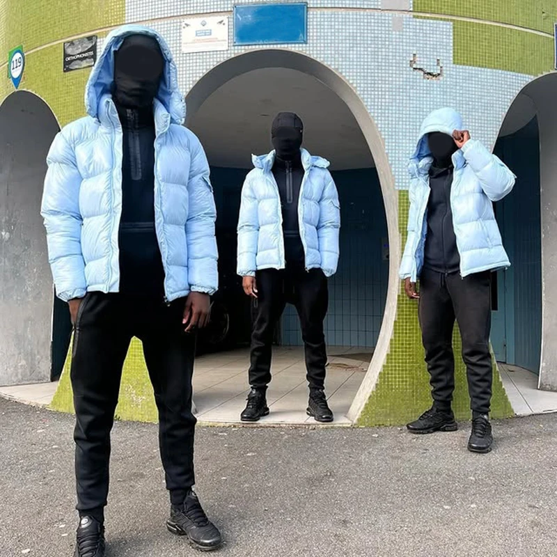 XINSHENG Winter Custom Men's Thick Warm Waterproof Baggy Zip up Cotton Puffer Down Jacket Coat for Men supplier