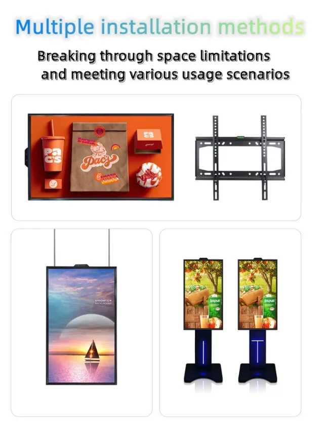 Factory 65 43 32 inch High Brightness  Wall-mounted Advertising Machine HD LCD Hanging Digital Marketing and Advertising Machine supplier