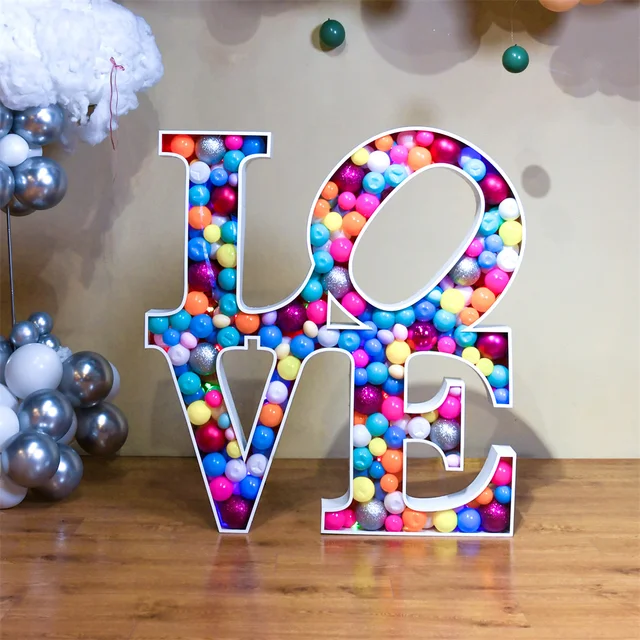 marquee letters with Bubble Balls for party