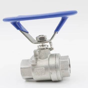 SS304 Plumbing Valve High Pressure 2-Piece Oval Handle Stainless Steel Ball Valve