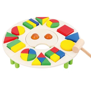 Chinese 2026 Hot-selling Montessori Geometric Shape Matching Building Block Toy Baby Early Education Five in One Shape Puzzle