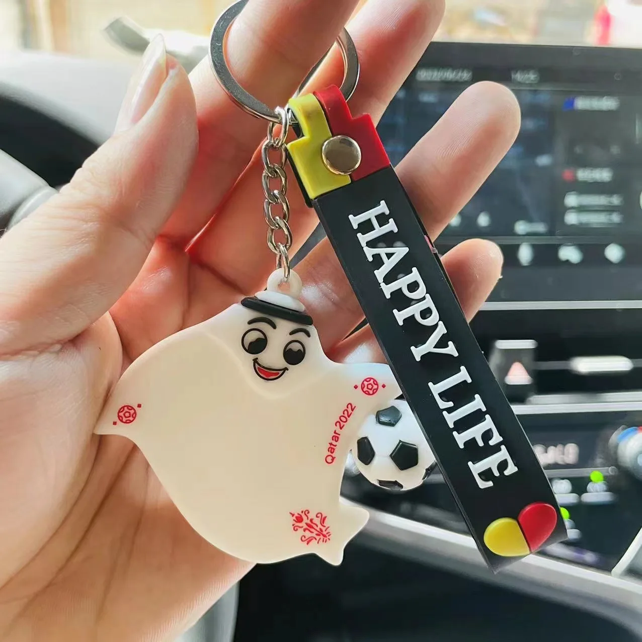 2022 football Cup Qatar mascot figurine fan supplies souvenir pendant keychain gift_6