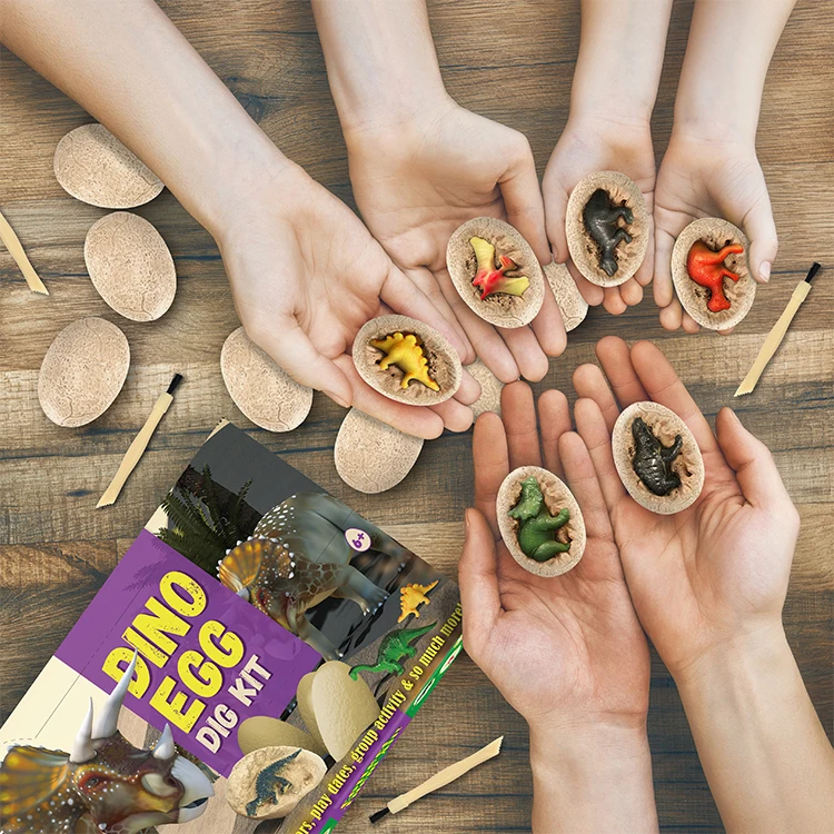 Dinosaur Egg Excavation Dig Kit Dig It Out Dinosaur Fossil Toys 12 Dino Eggs Dig Set Science Educational Kits STEM Toys for Kids