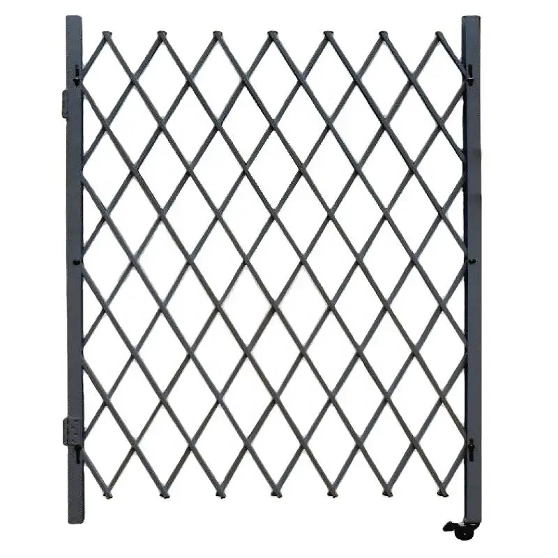 5' W X 10' H Steel Adjustable Single Folding Door Iron Security Gate