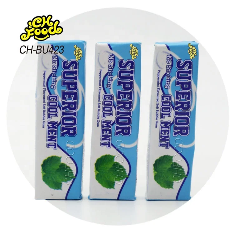 Hot Selling Superior Cool Mint Jelly Filled Bubble Gum Wholesale and Custom Chewing Gum Candy Sweets