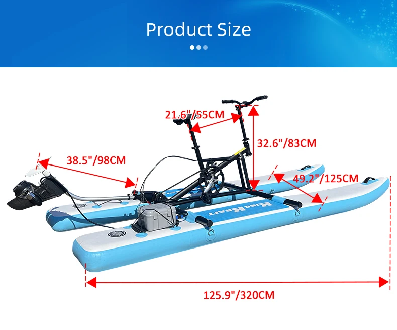 Electric Water Bicycle Pedal Boat Inflatable Floating Water Bike For