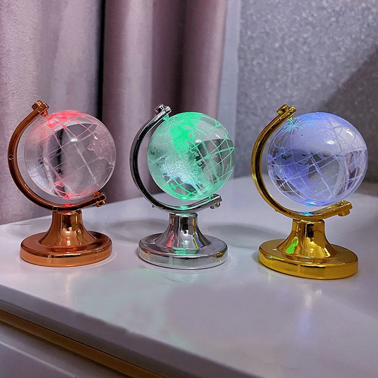 product wholesale factory homemade christmas solid earth globe ball led light custom glass crystal ornaments-31