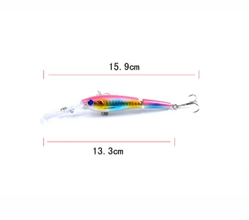 Fishing Lure Swimbait 133mm 13.4g Joint Muti Fish Minnow Sea Fishing Lure BaitStrong Hooks Lures for Sea Fishing Depth0.5m-3m – Soft Lure – view 3