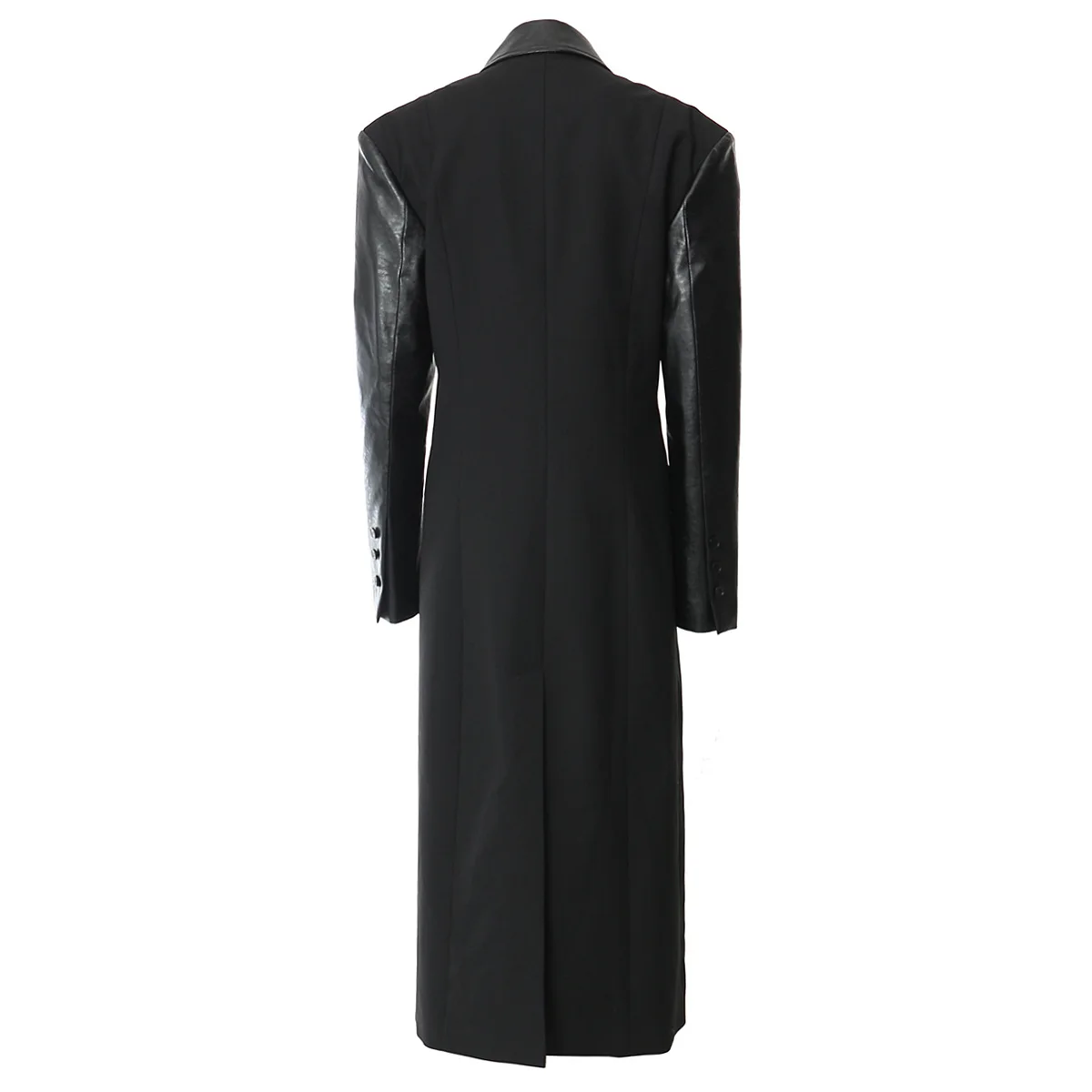 Winter Fall Women's Motorcycle Patchwork Pu Leather Trench