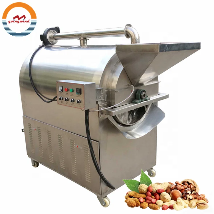Good Price Automatic Electric Cocoa Bean Roasting Machine Auto Gas Cacao  Beans Rotary Drum Roaster Hot air Roasters for Sale