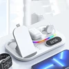 30W 4 In1 Wireless Fast Charger Stand LED RGB Charging Dock Station with Digital Clock for iPhone 13 12 Earphone Watch 6 5