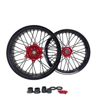 Hot Sale CRF 250 450 Motorcycle Front and Rear Wheel Supermoto Wheel set For Honda Red Hub