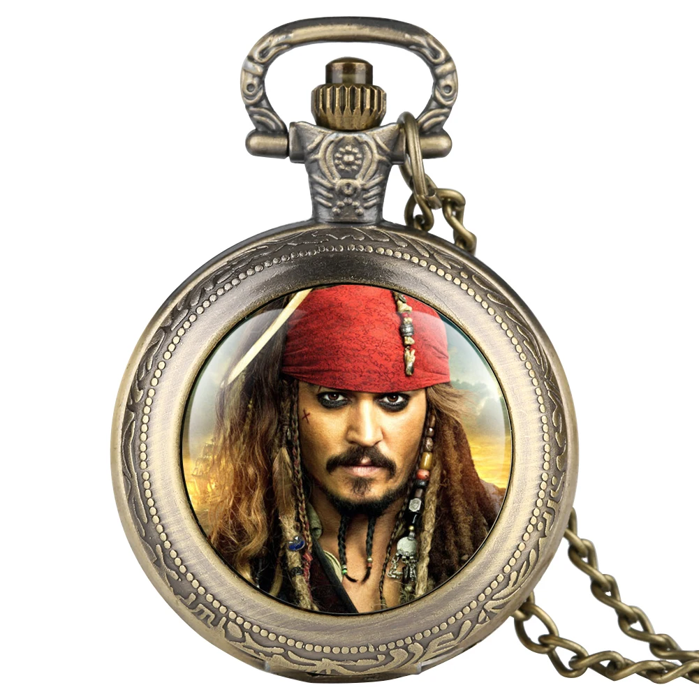 Wholesale Vintage Necklace Clock Reloj Bolsillo Quartz Pendant Pocket Watch With Pirates Of The Caribbean Captain Jack Pattern From m.alibaba.com