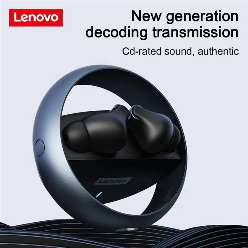 Original Lenovo LP60 TWS Wireless BT V5.0 Headphones Rotatable Metal Cavity Ring Headset Almost 0 Delay Gaming Earphones