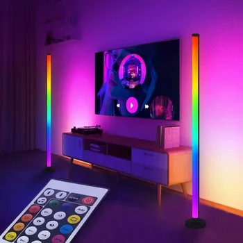 Smart Home Light RGB Floor Lamp With Music Sync Modern Mood Lighting LED Stand Lights For Bedroom Game Room Living Room Decor