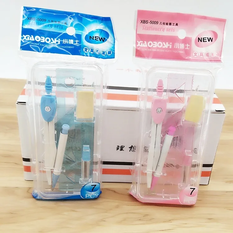 Компасы канцелярские компасы Пластиковые Набор студенческие с линейкой для детей 7 шт.