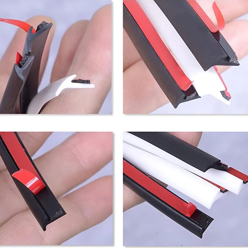 Modern Flexible PVC T-Shape Weather Strip Gap Blocker Self-Adhesive Insulation Seal for Car Door Window Modern Design Accessory