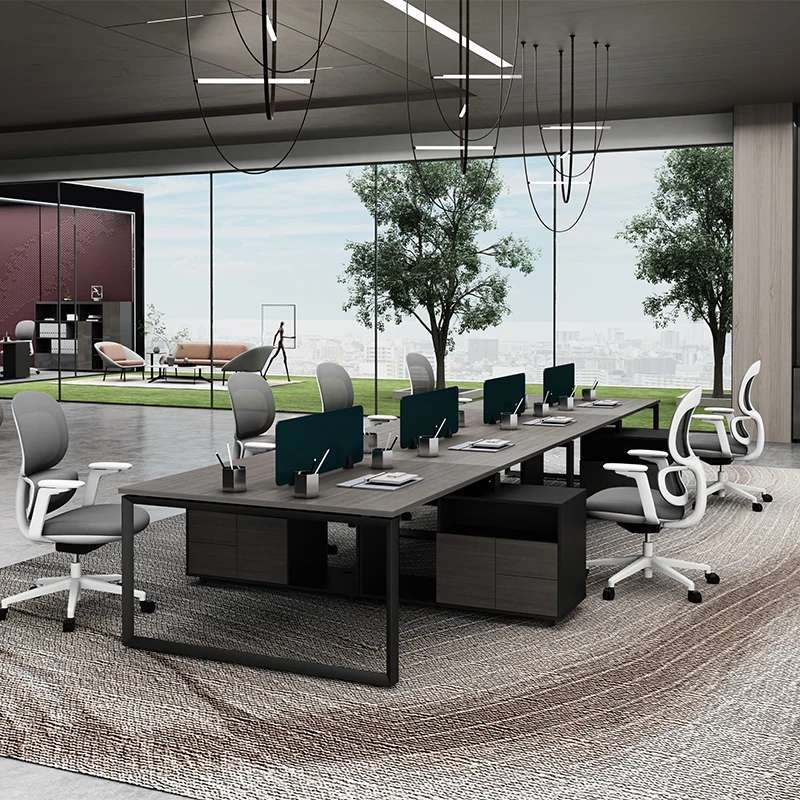 Modern Metal Working Modular Staff Office Desk 2 4 6 Person Office Partition Cubicle Workstation