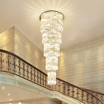 Gold lustre sala jantar cristal lamp, Suspension lampadario crystal led chandelier