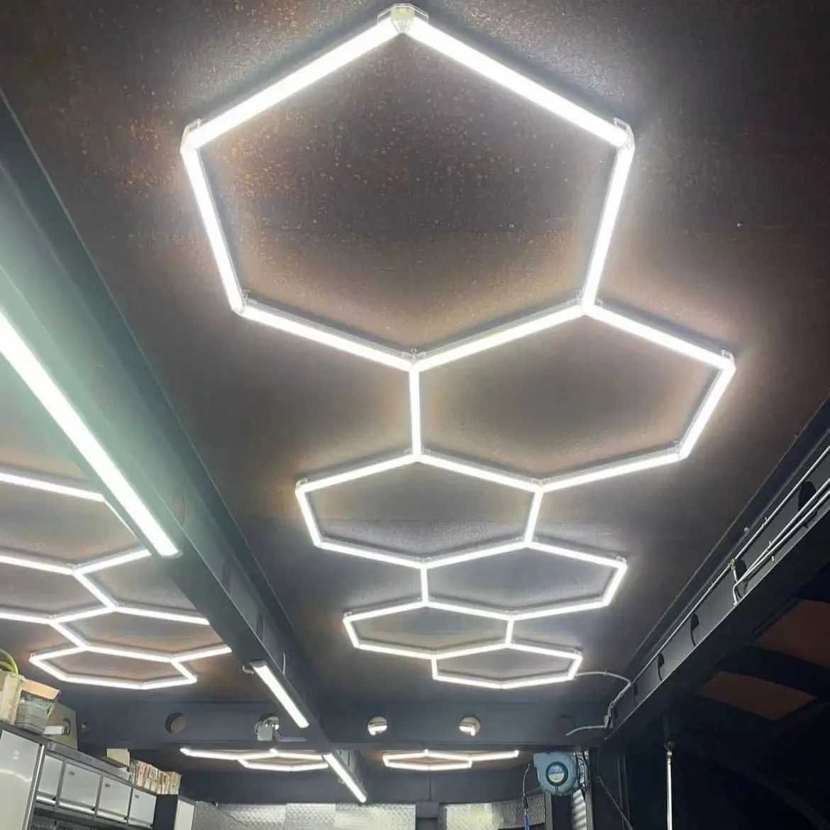 六角形LEDライト 六角形LEDガレージライト ハニカム型作業用六角形