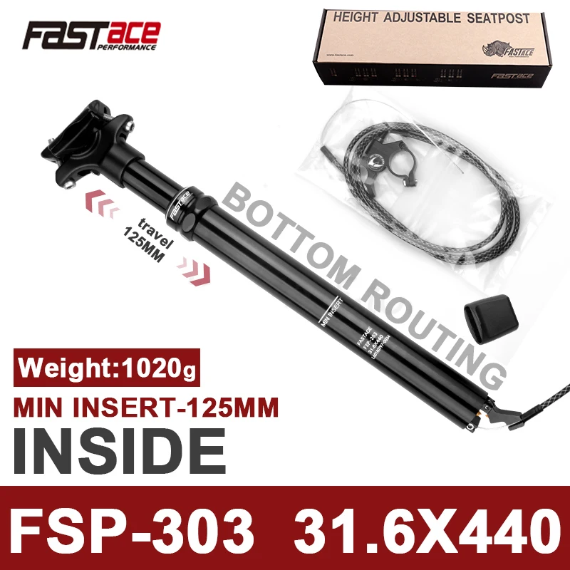 Fastace Aluminum Alloy FSP Dropper Seatpost 440mm MTB