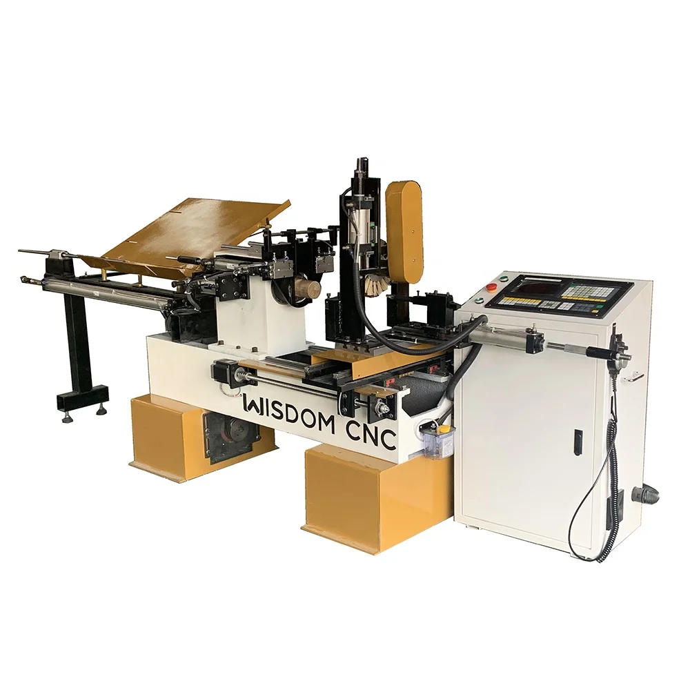 WS-L70 Auto Feeding Woodworking CNC Turning Lathe Machine for Small Wooden Knob Making Equipped Motor Gear Engine Core