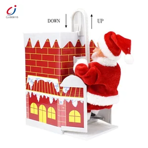 Chengji Christmas Electric Toy Santa Doll Decoration Kids Gift Battery Operated Music Climbing Chimney Santa Claus Toys