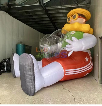 Setting Inflatable Summer Holiday Style Sand Beach Boy with Transparent love Shape for Outdoor Decorative Model