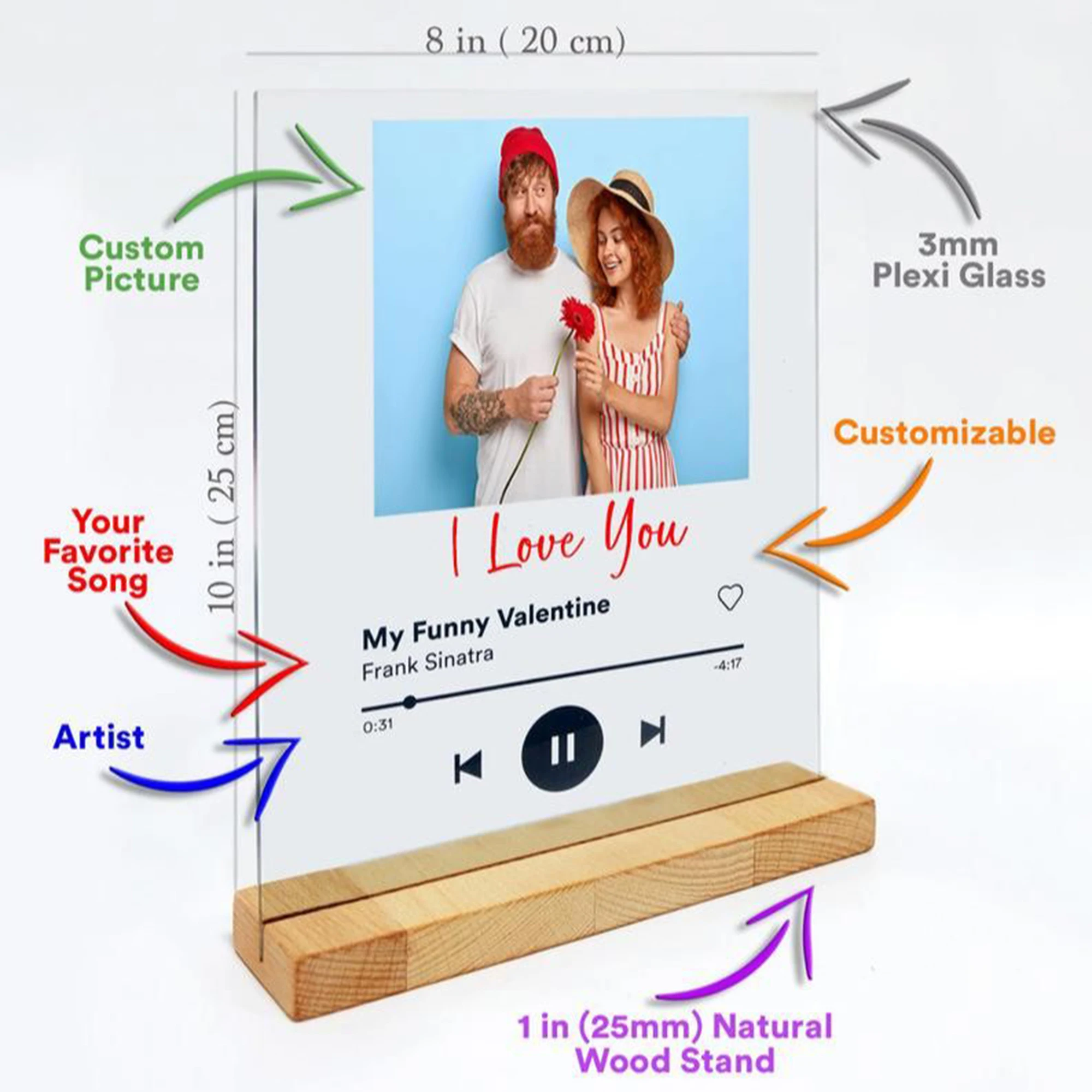 Custom Spotify Style Acrylic Music Board Spotify Glass Personal