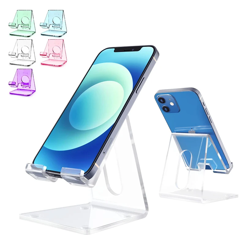 Desktop Transparent 4mm Acrylic Mobile Phone Display Stand Simple Carry Plexiglass Cell Phone Pad Tablet Display Stand