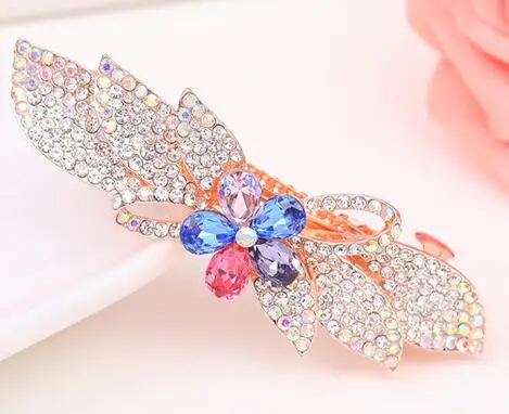FJ05 модные цветы заколки сплав Стразы заколки аксессуары для волос оптом