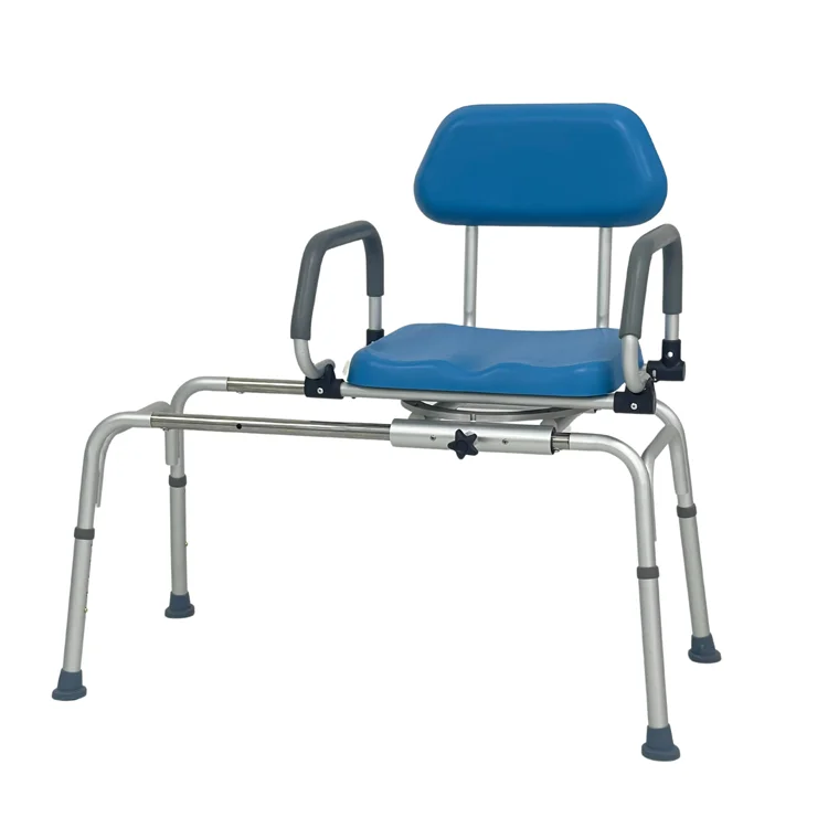 Sliding Shower Chair Tub Transfer Bench With Swivel Seat Premium Padded ...