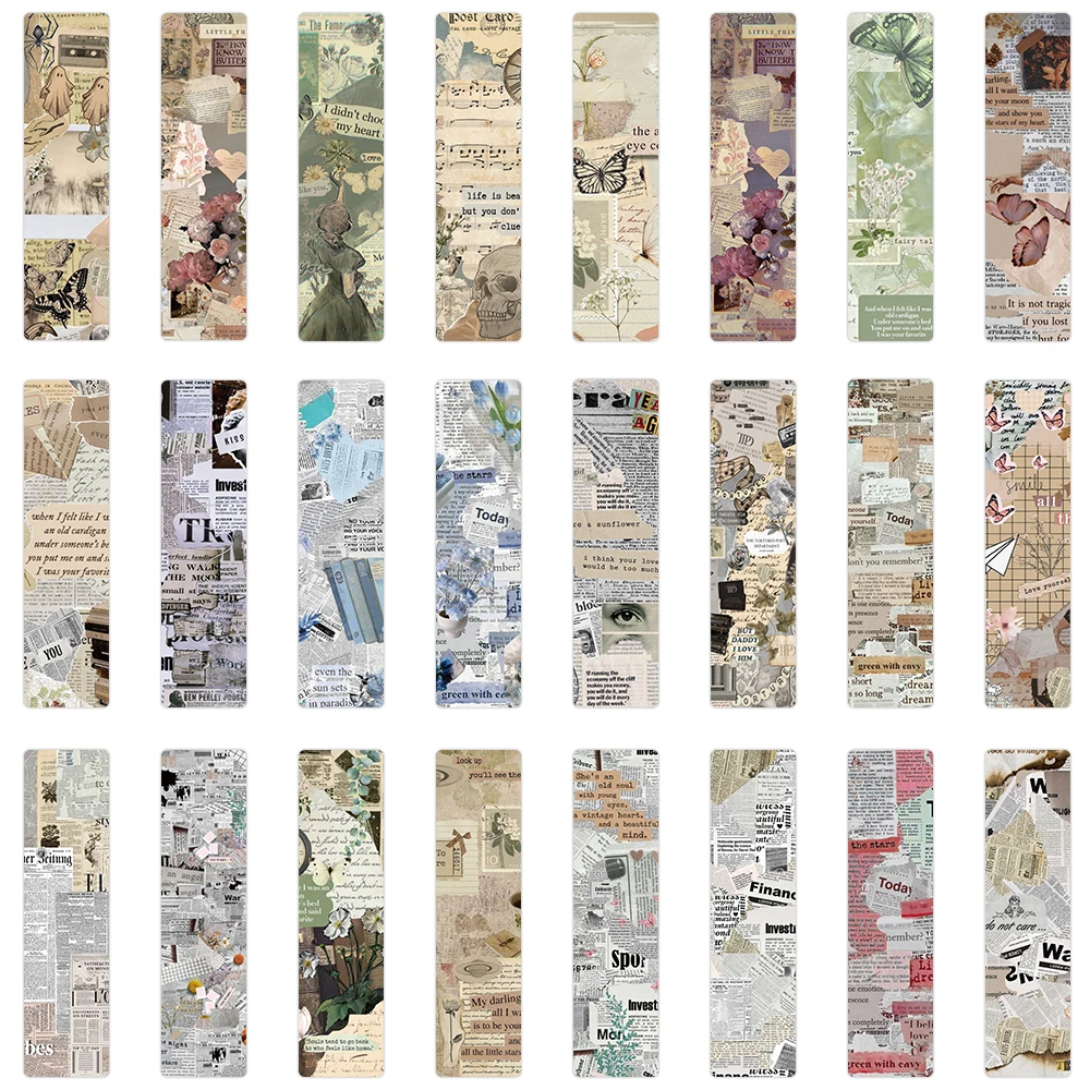 23 Pzas/Bolsa Marcadores De Libros Collage Vintage Para Amantes De Los Libros, Marcapáginas De Escritura, Accesorios De Libros Para Adultos, Estudiantes, Maestros Y Lectura