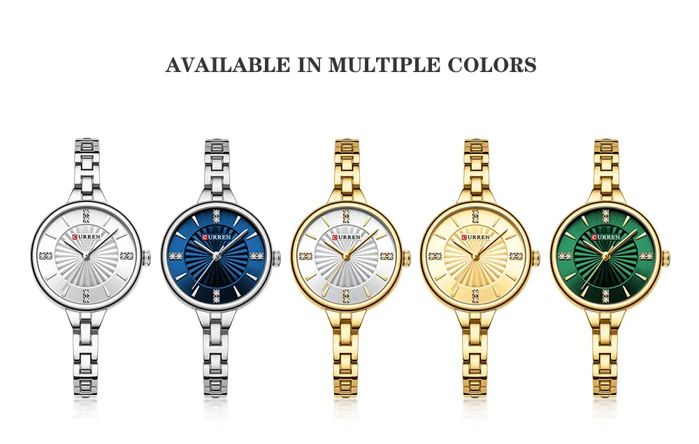 CURREN 9097 Women's Casual Quartz Watch Elegant Simple Design Waterproof Stainless Steel Strap Fashion Business Wristwatch Lady