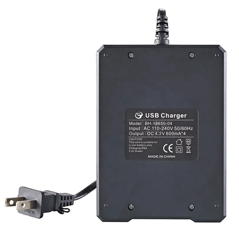 Chargeur 4 Slots Pour Batteries 18650, AA, AAA - Rapide, USB - Li-ion/NiMH - Sécurité Intégrée