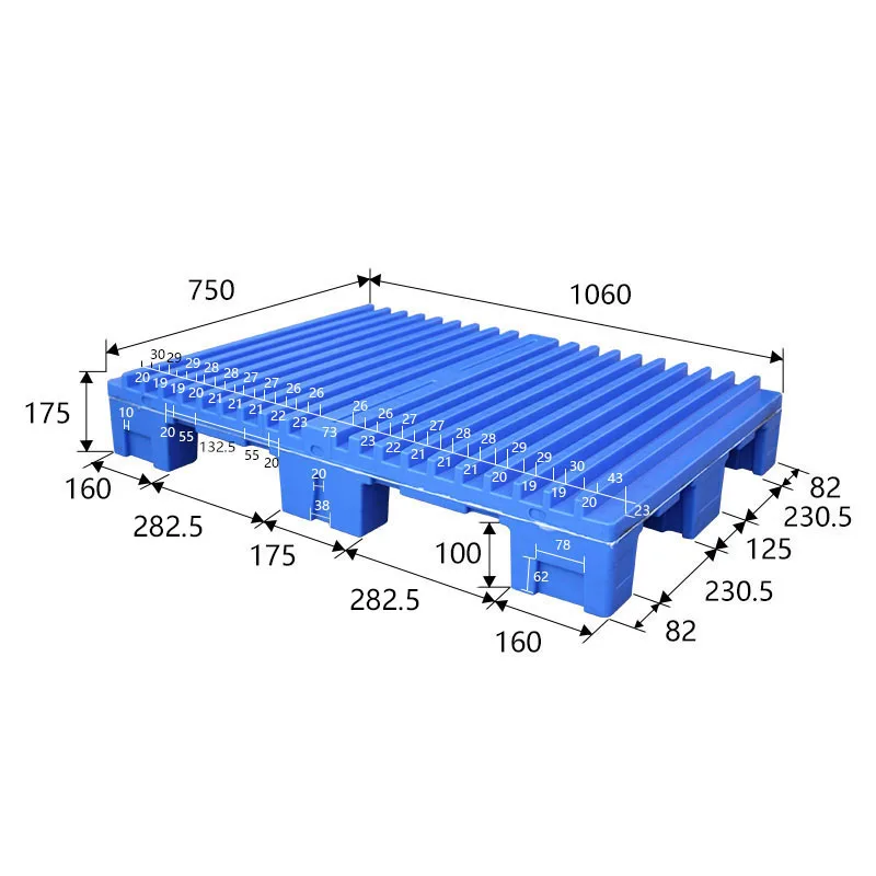 1060x750x175mm Wholesale Manufacture industrial Heavy Duty nonstop Large Capacity plastic pallet for printing industry