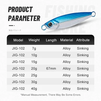J102 7g 10g 15g 20g 25g 30g 40g Handmade Small Bait Game Micro Jig Lures TEASER Fishing Metal Jig Fish Lure – Metal Jig – view 3