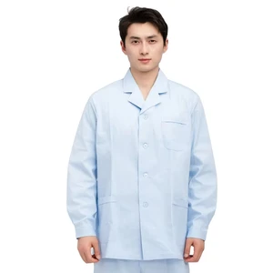 Dental Stomatology Color Nurse Suit Partial Collar Suit Blue Split Work Clothes Long Sleeve
