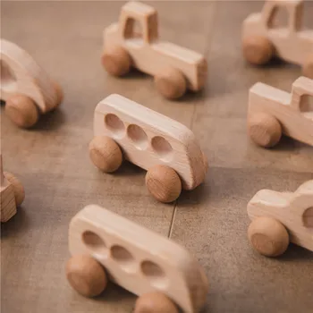 Wholesale Organic Beech Wooden Educational Toys Wood Car For Kids Gift