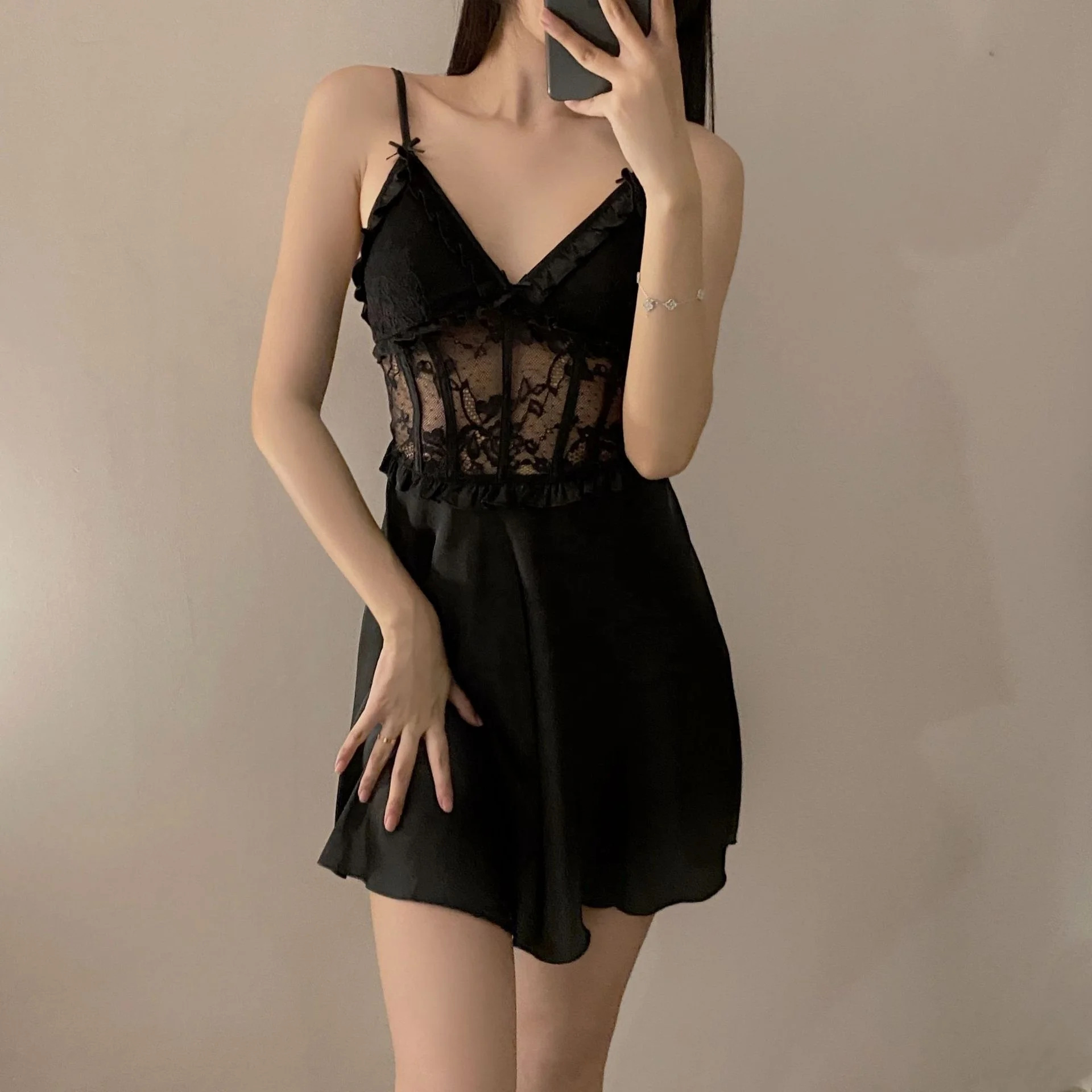Solid Color Two Pieces Lace Embroidered Sleepwear Robe Set Sexy Marriage Bridal Robe Elegant Silk Satin Pajamas for Women
